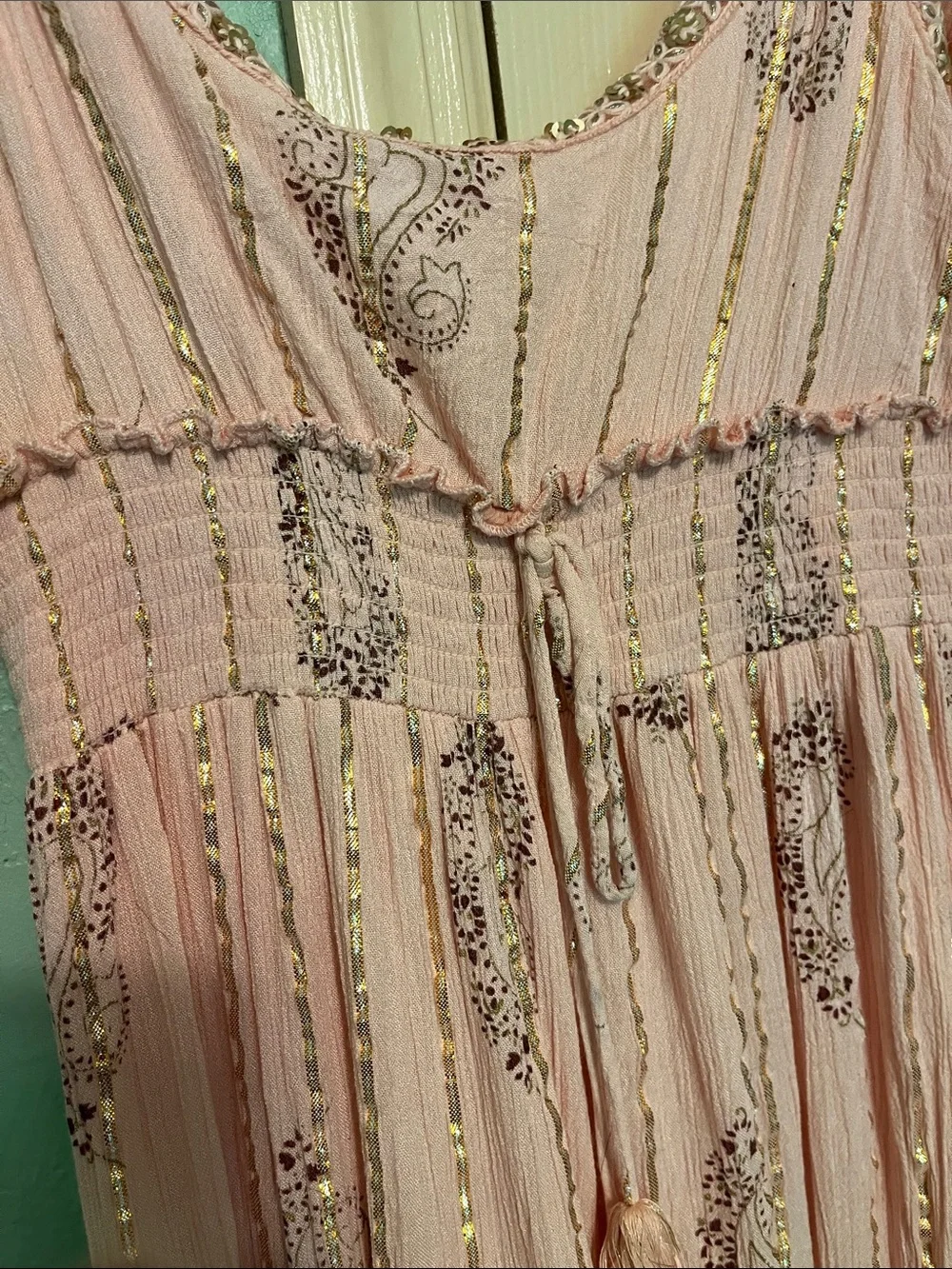 Boho Embellished Pink Maxi Dress - Picture 3 of 8